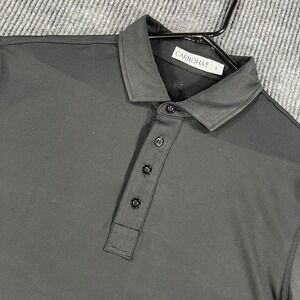 Cariloha Polo Shirt Mens Large Black Solid Short Sleeve Performance Golf Casual